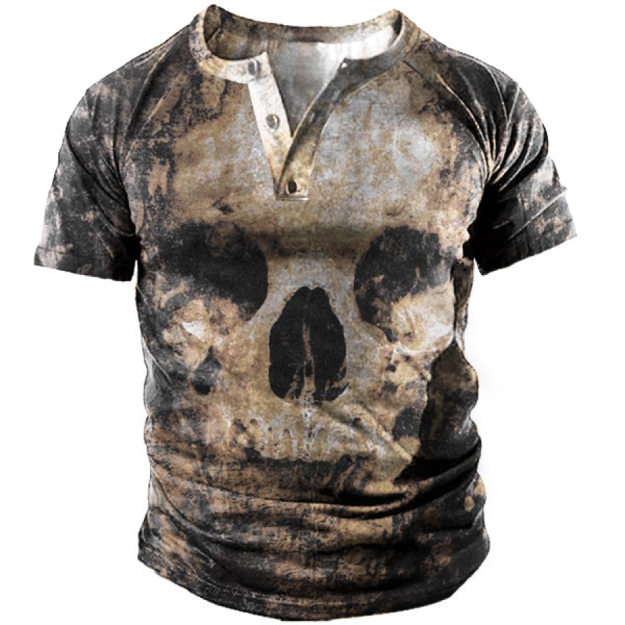 

Mens Vintage Totenkopf Print Heney Short Sleeve T-Shirt