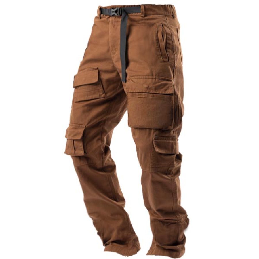 

Men's Outdoor Multi-Pocket Washed Cotton Tactical Pants