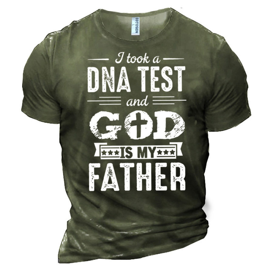 

Men's I Took A DNA Test And God Is My Father Jesus Christian God Faith Cotton T-Shirt