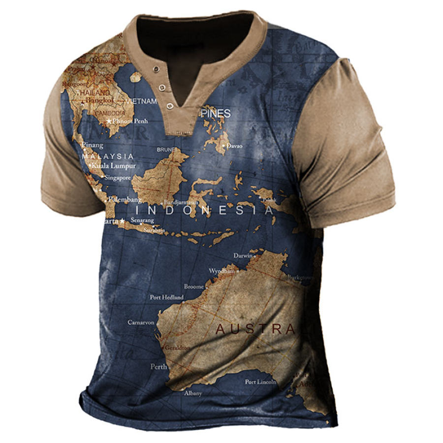 

Men's Outdoor Vintage Map Print T-Shirt