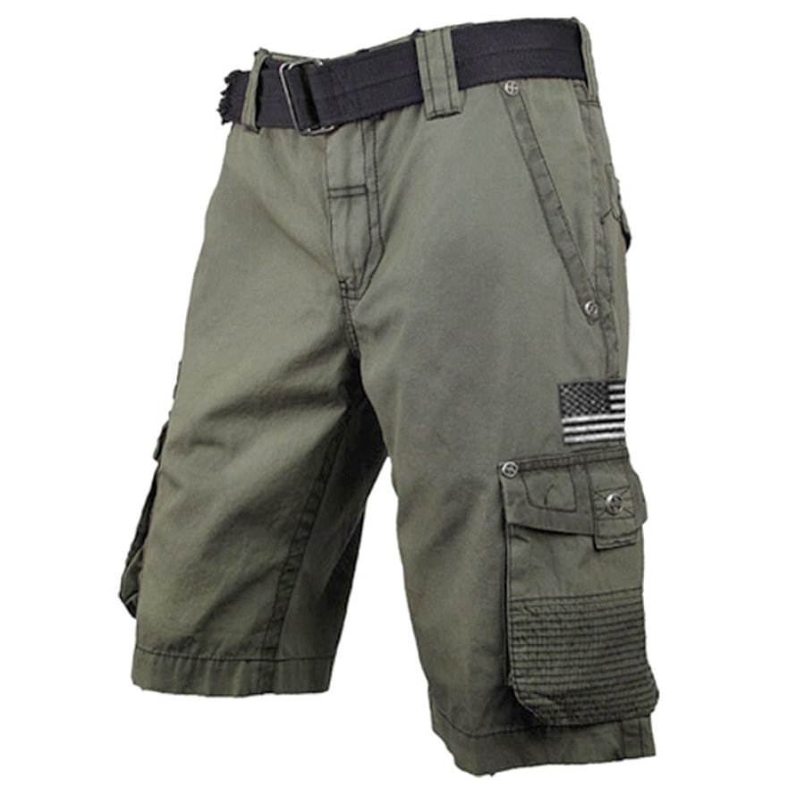

Men's Outdoor Vintage Washed Cotton Washed Pocket Tactical Shorts