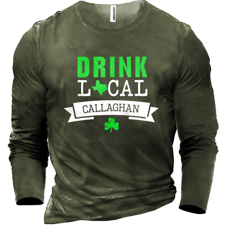 Men's Drink Callaghan St. Chic Patrick's Day Cotton Long Sleeve T-shirt
