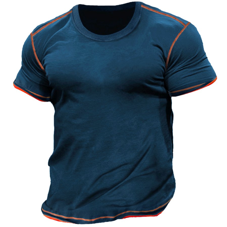 

Camiseta Masculina Vintage Colorblock Gola Redonda