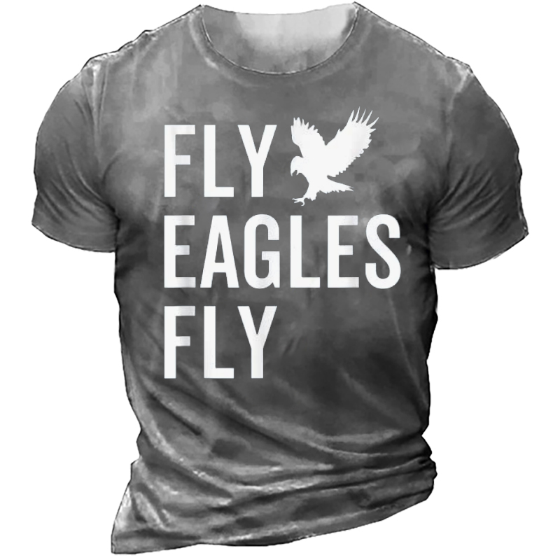 Fly Eagles Fly Vintage Chic Flying Bird Inspirational Hawk Fan Men's T-shirt