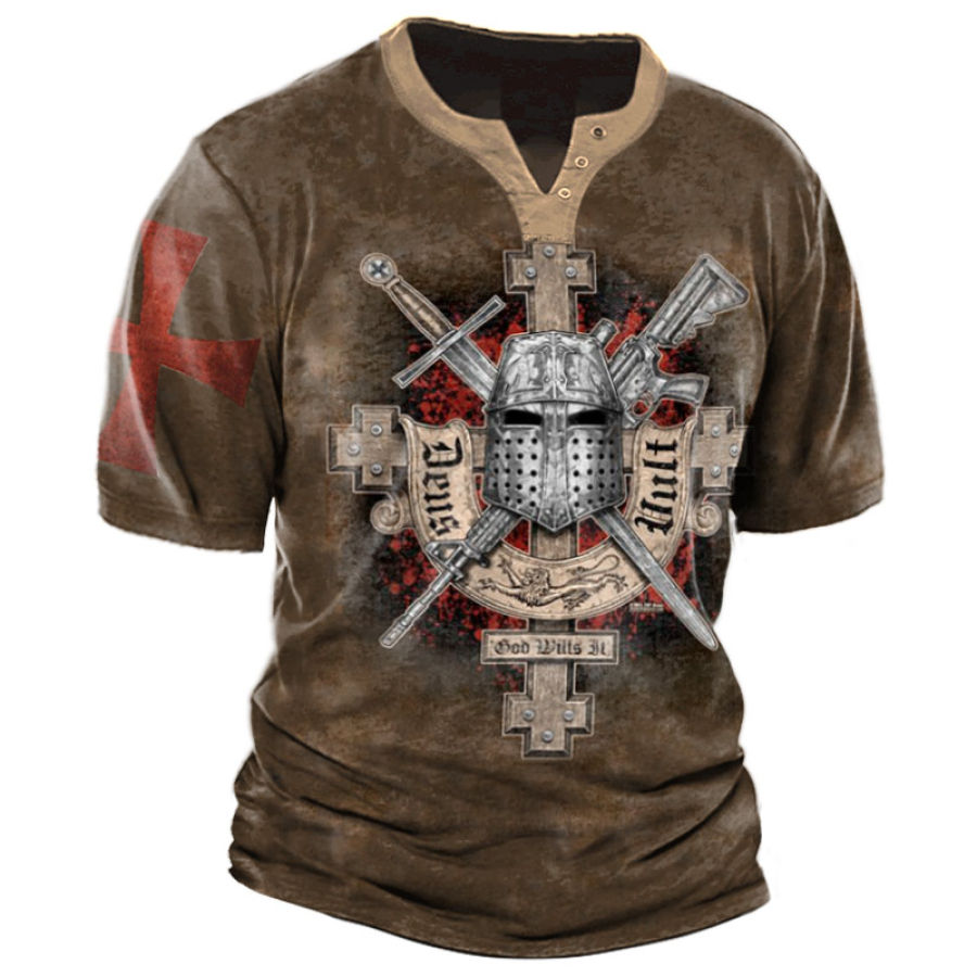 

Men's Vintage Templar Print T-Shirt