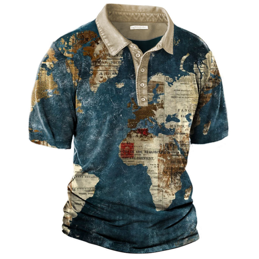 

Men's Vintage Poster Map Hawaii Vacation T-Shirt