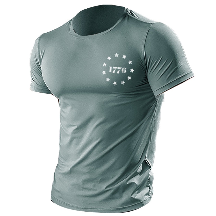 

Men's Outdoor 1776 Print Sports Short Sleeve T-Shirt