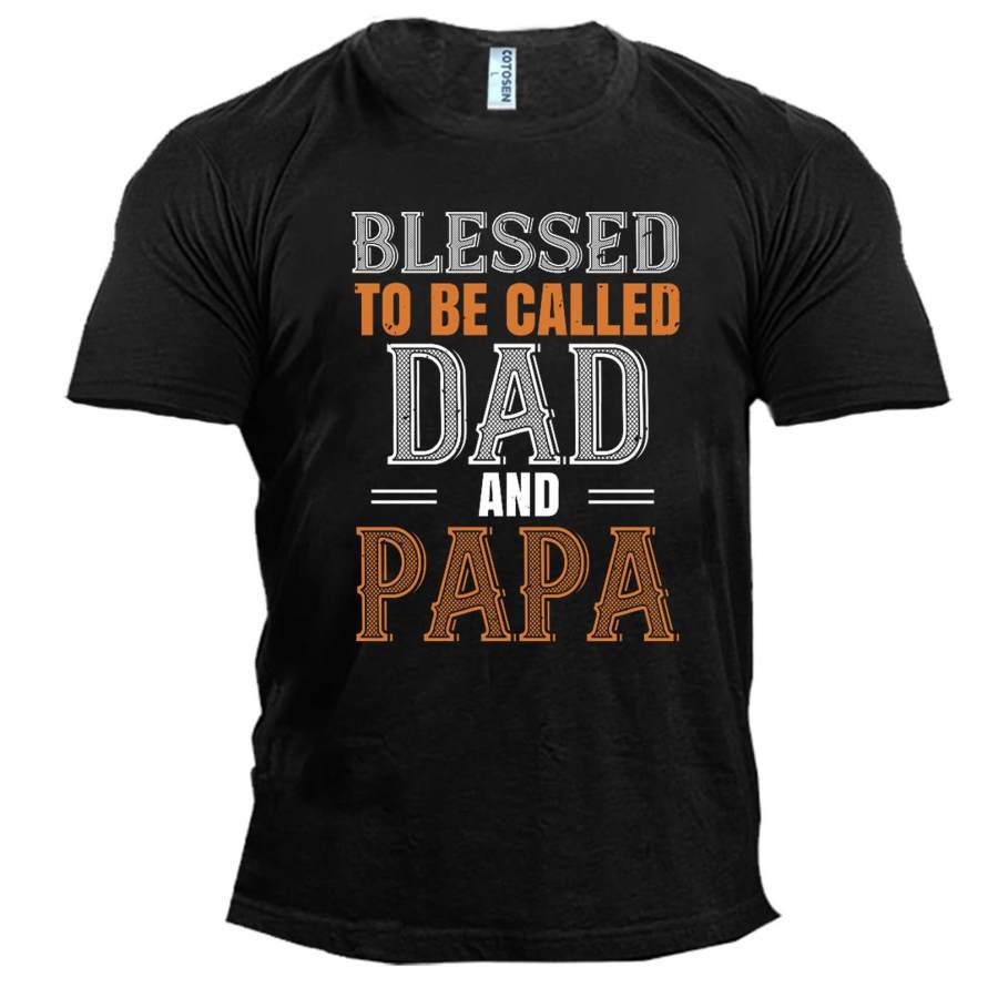 

Men's Blessed To Be Called Dad And Papa Cotton T-Shirt