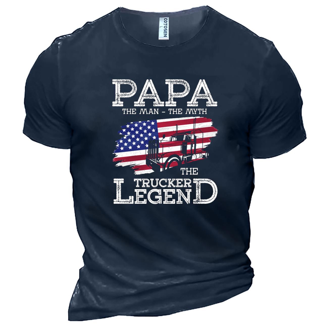 Men's Papa The Myth Chic The Trucker Legend Cotton T-shirt
