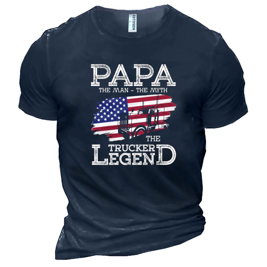 

Men's Papa The Myth The Trucker Legend Cotton T-Shirt