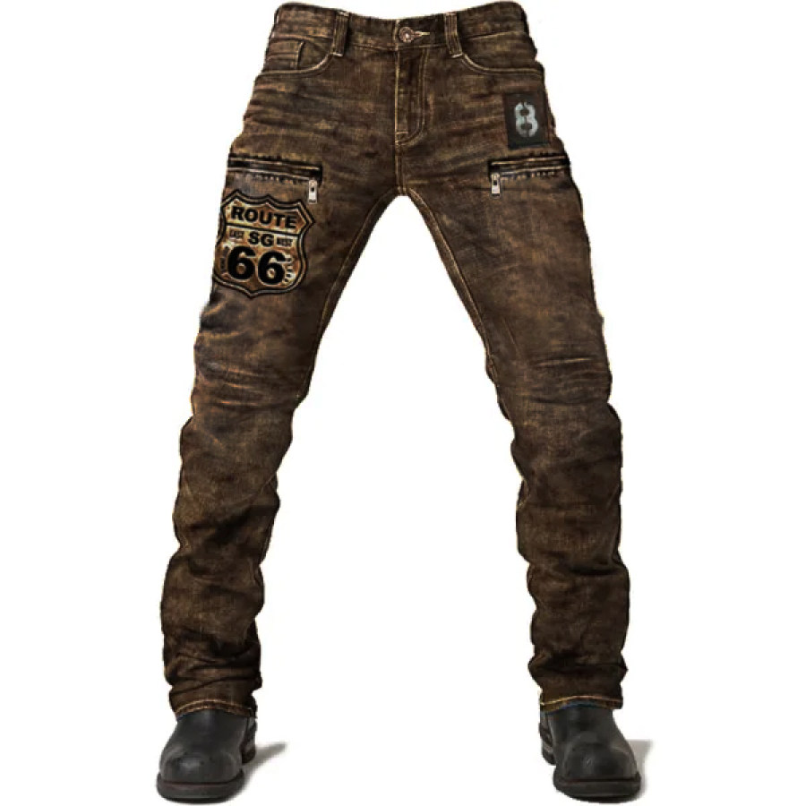 

Men's Route 66 Retro Washed Tactical Denim Pants