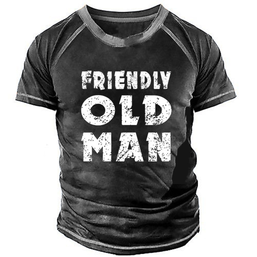 

T-shirt A Maniche Corte Girocollo Vintage Da Uomo OLD MAN