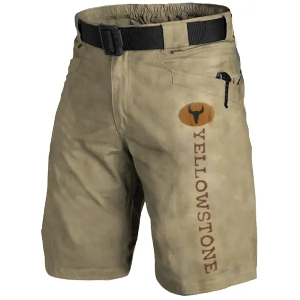 Men's Vintage Western Yellowstone Outdoor Tactical Shorts - Cotosen.com