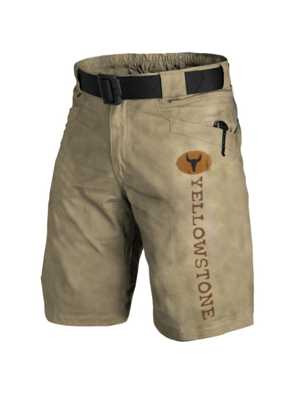 Men's Vintage Western Yellowstone Outdoor Tactical Shorts