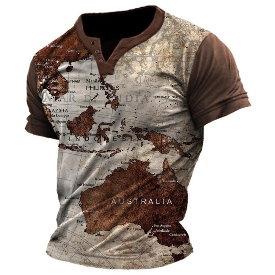 

Men's Vintage Outdoor Map Print T-Shirt