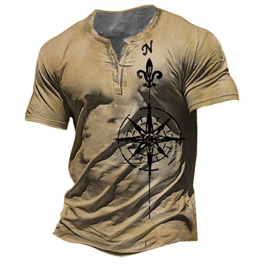 

Men's Vintage Compass Henley T-Shirt