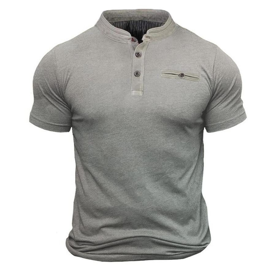 

Men's Outdoor Casual Solid Color Short-sleeved T-shirt