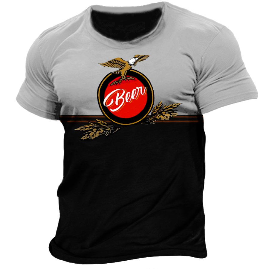

Men's Vintage Fun Beer Print T-Shirt
