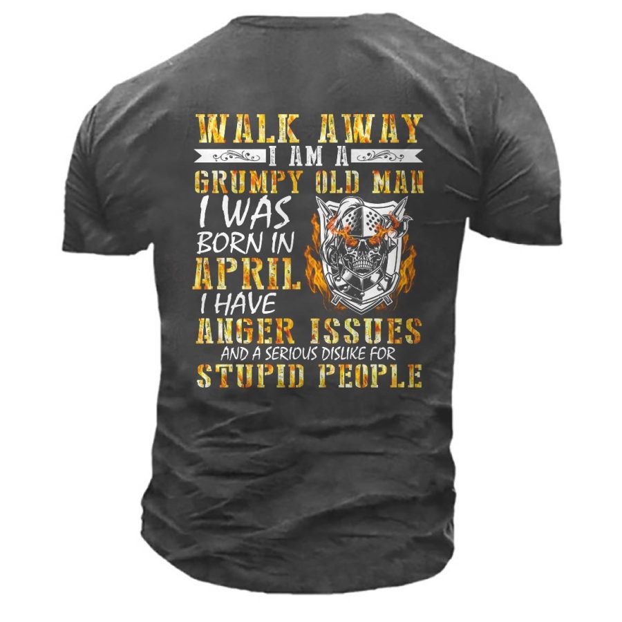 

Men's Walk Away I Am A Grumpy Old Man Cotton T-Shirt