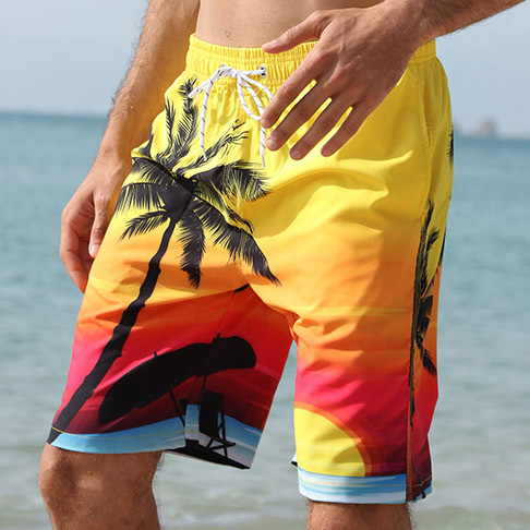 Men's Hawaiian Coconut Casual Chic Beach Shorts