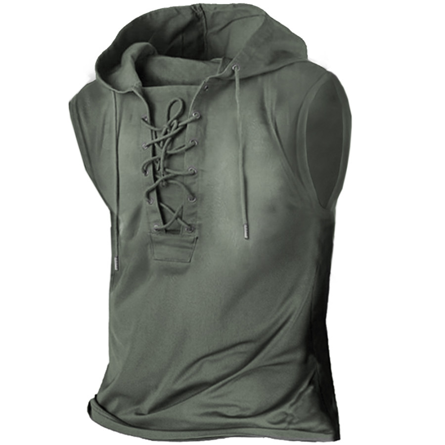 

Men's Outdoor Vintage Tie Hooded Vest