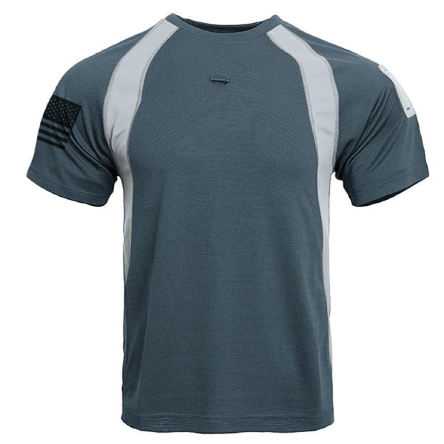 

Men Outdoor American Flag Tactical Colorblock Raglan T-Shirt