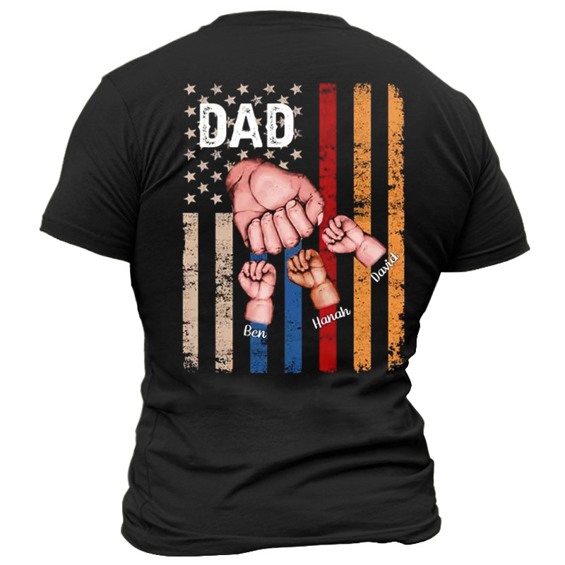 American Flag Father Gift Chic Dad Men's Cotton T-shirt