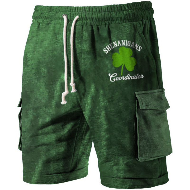 St. Patrick's Day Lucky Chic Clover Print Men's Track Shorts