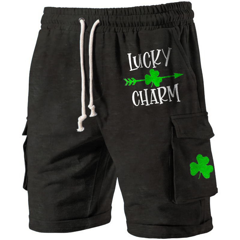 St. Patrick's Day Lucky Chic Clover Print Men's Track Shorts