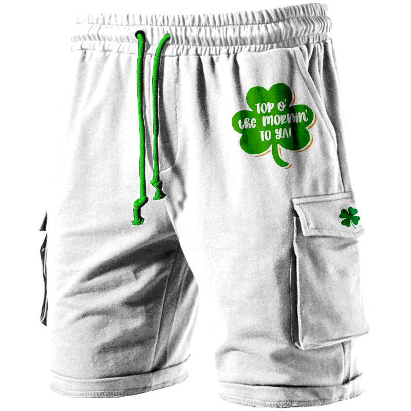 St. Patrick's Day Clover Print Chic Men's Track Shorts