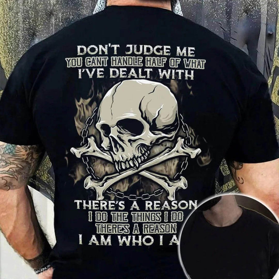 

Men's Skull Bone Don't Judge Me Cotton T-Shirt