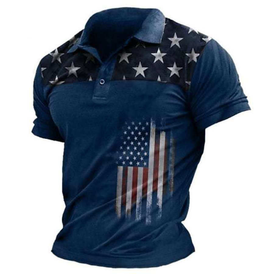 

Men's Vintage American Flag Polo Shirt