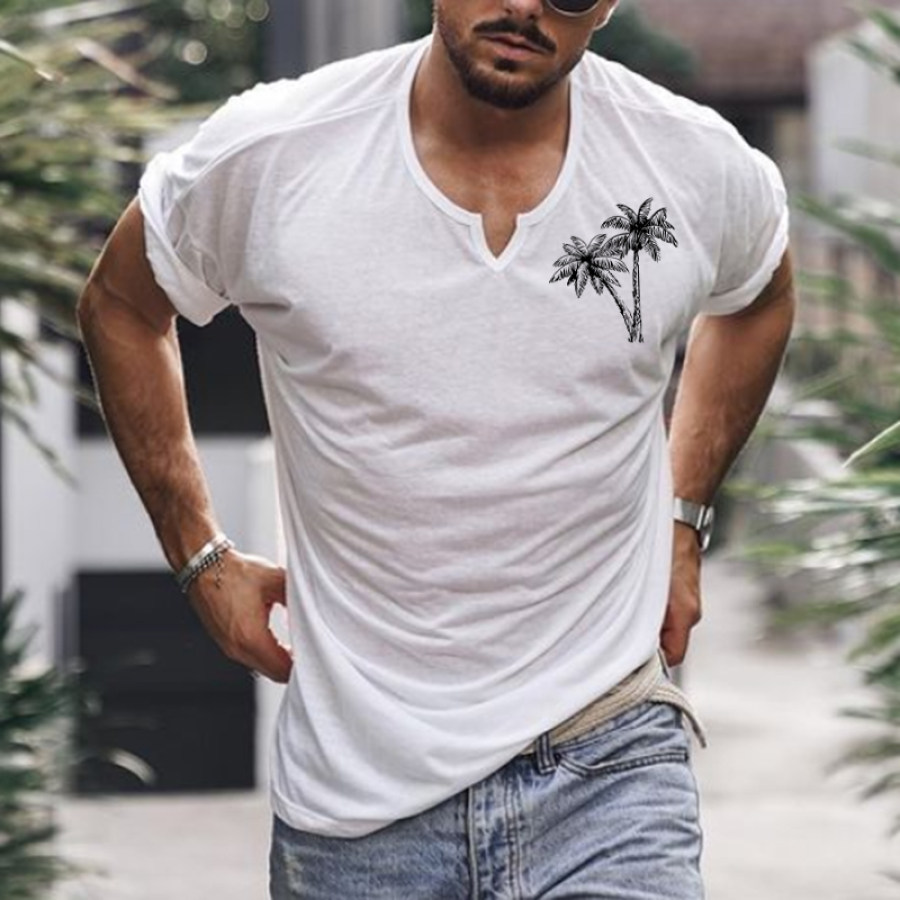 

Men's Basic White V-Neck Short Sleeve T-Shirt