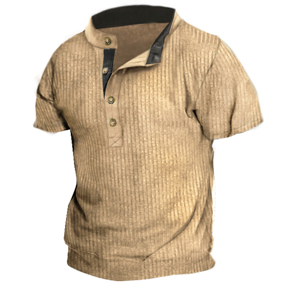

Men's Outdoor Casual Stand Collar Short Sleeve T-Shirt