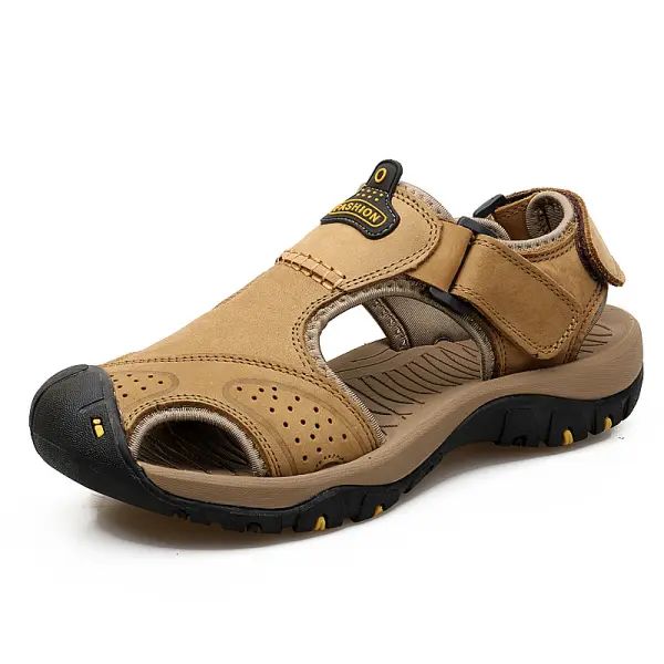Men's Genuine Leather Double Wear Beach Sandals - Honeylop.chimpone.com 