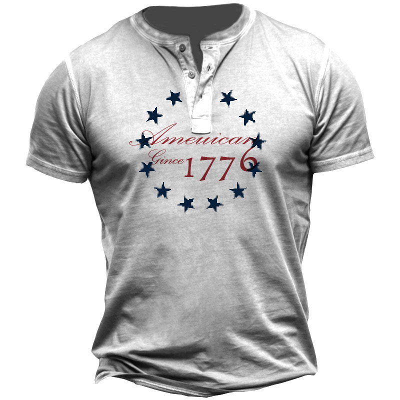Men's Independence Day Flag Print Chic T-shirt