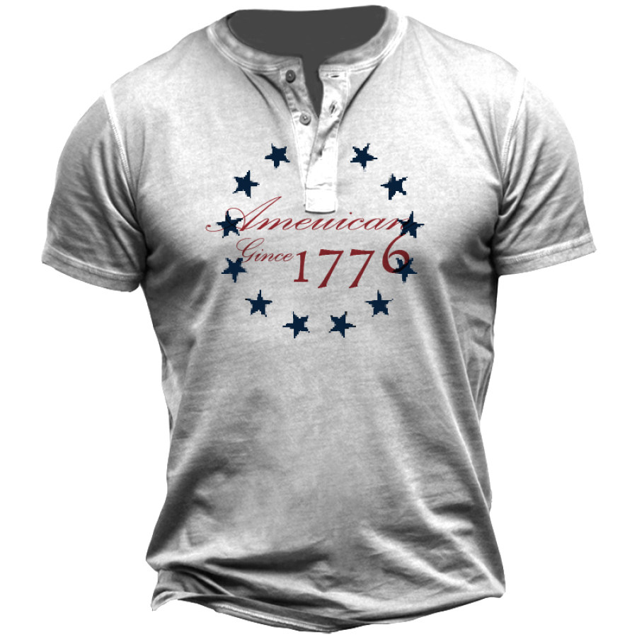 

Men's Independence Day Flag Print T-Shirt