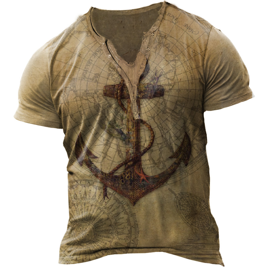 

Men's Nautical Anchor Print T-Shirt