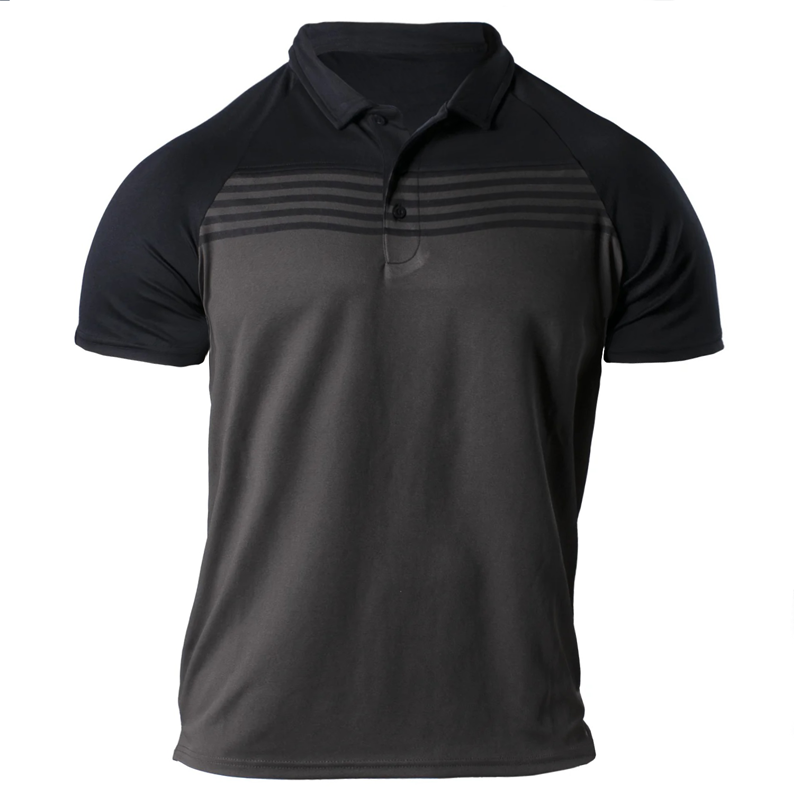 Men's Quick Dry Cool Chic Color Block Outdoor Tactical Polo
