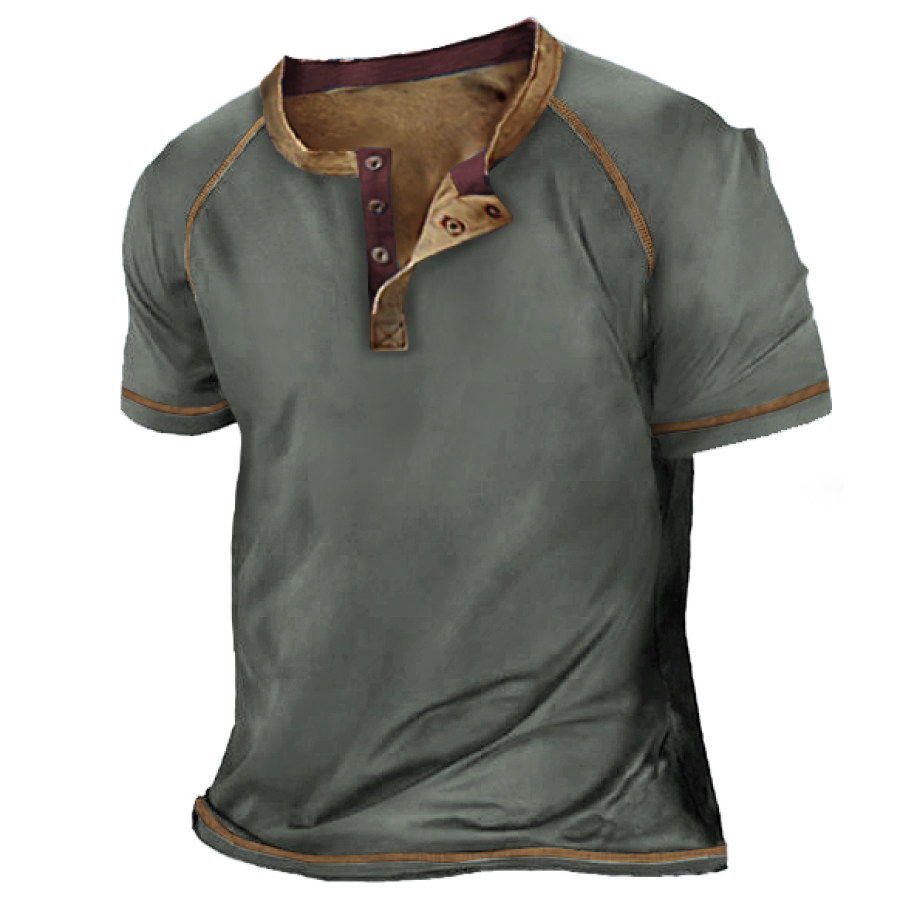 

Men's Outdoor Retro Tactical Henley T-Shirt