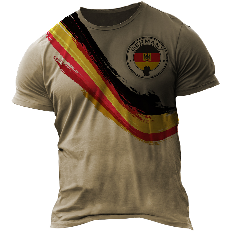 Men's Contrasting German Flag Print Chic T-shirt