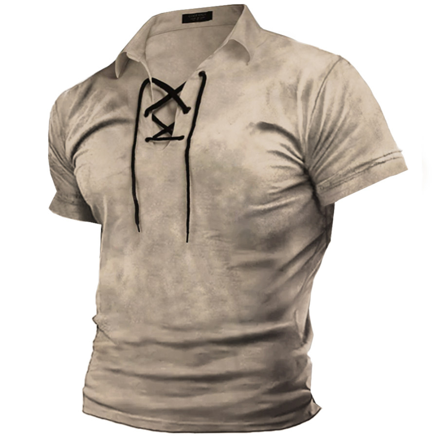 

Men's Vintage Tie Lapel T-Shirt