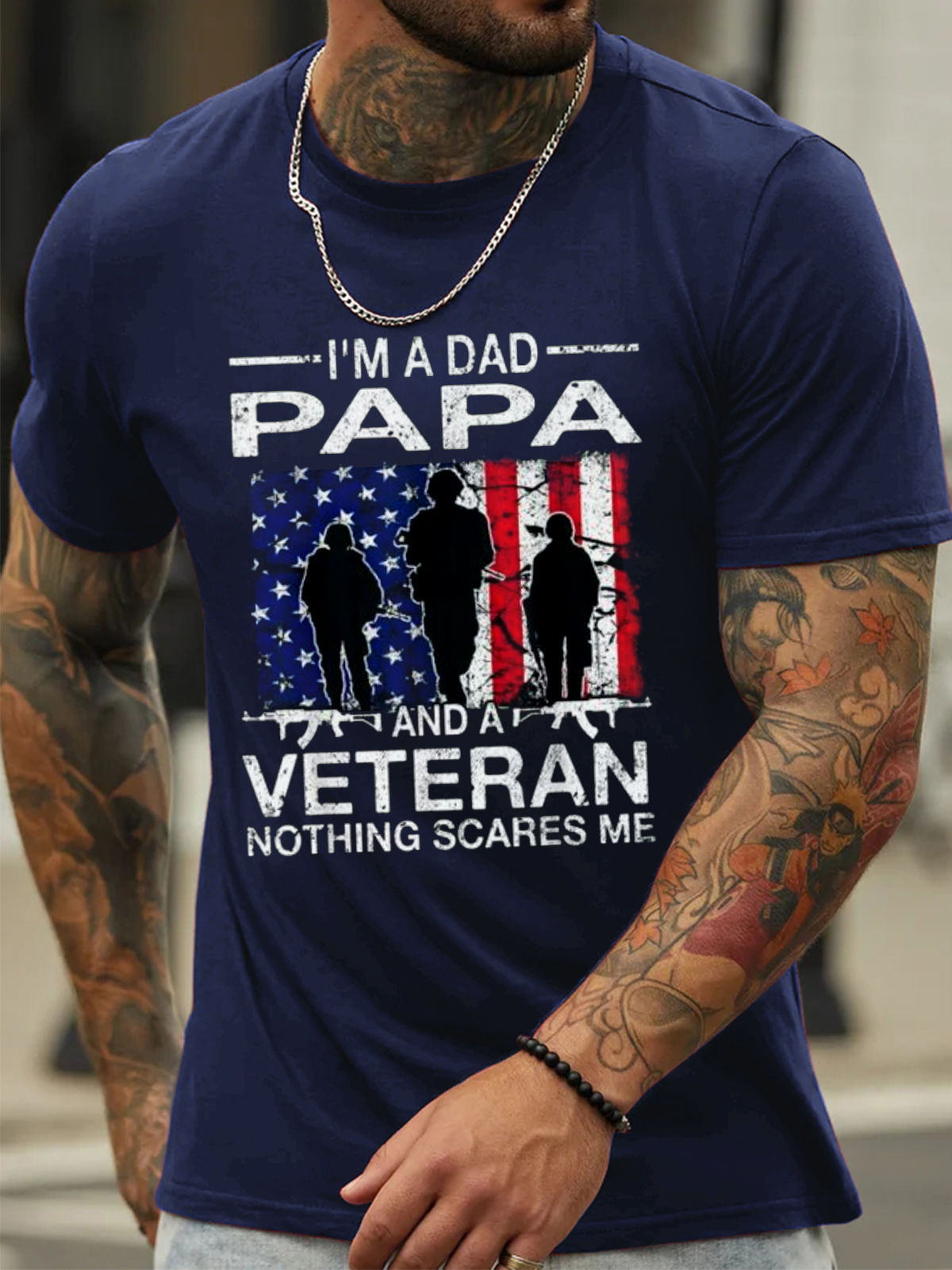 Veterans Day I'm A Chic Dad Papa Men's T-shirt