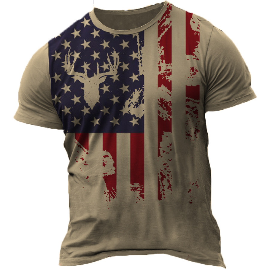 

Men's Colorblock American Flag T-Shirt