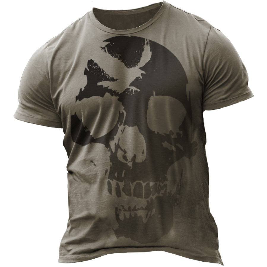 

Men's Skull And Eagle Print T-shirt