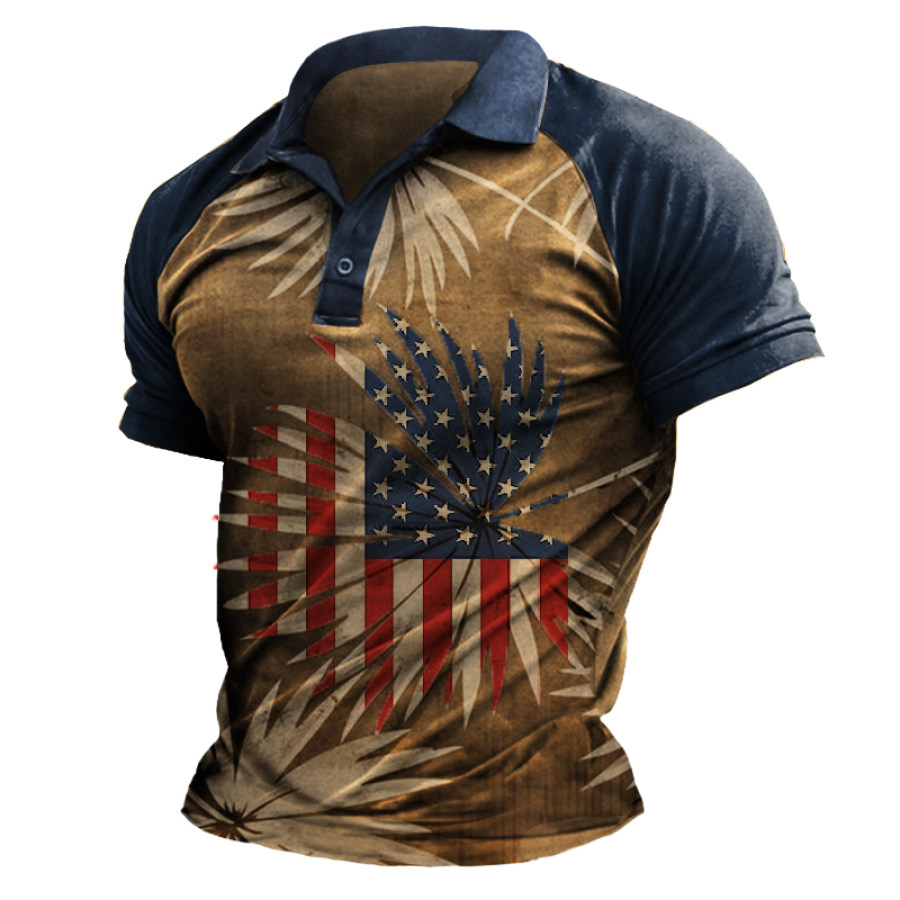 

Men's Colorblock American Flag T-Shirt