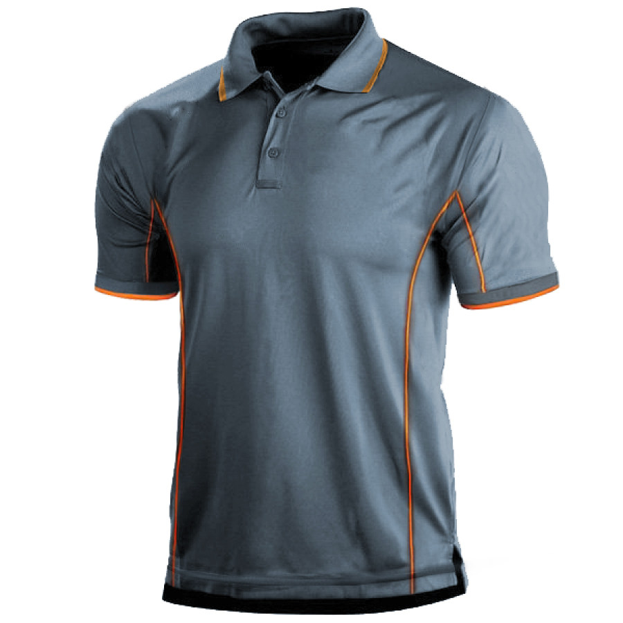 

Men's Outdoor Tactical Moisture Wicking Contrast Color Polo T-Shirt