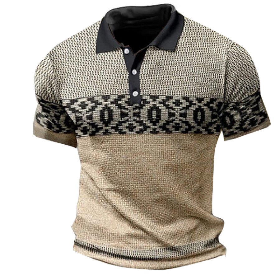 

Men's Outdoor Geometry Print Golf Polo Shirt