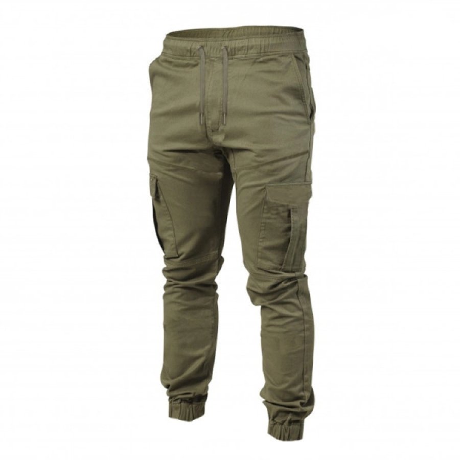 

Men's Outdoor Multi-pocket Loose Straight Overalls Trousers