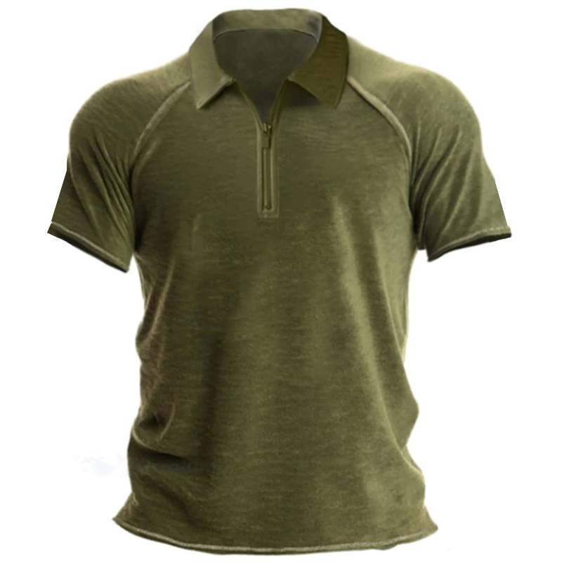 Mens Outdoor Tactical Solid Chic Color Polo Shirt